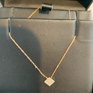 Dana Rebecca 14k rose diamond square necklace